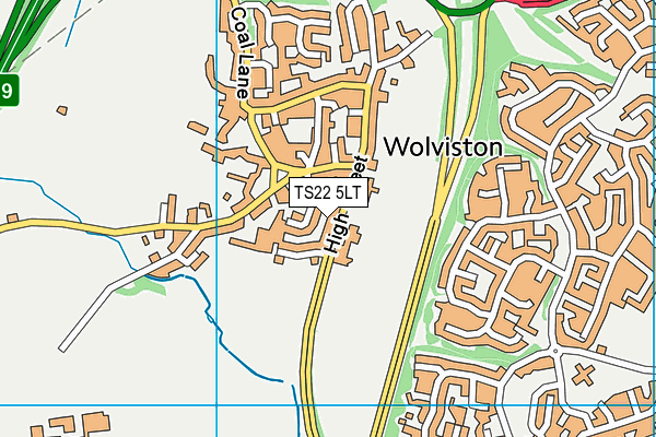 TS22 5LT map - OS VectorMap District (Ordnance Survey)