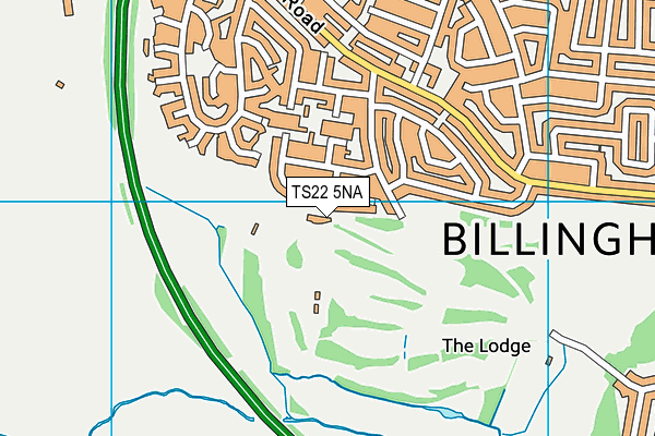 Billingham Golf Club map (TS22 5NA) - OS VectorMap District (Ordnance Survey)