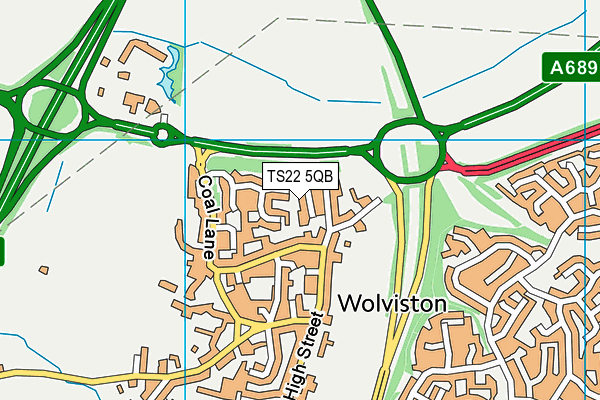 TS22 5QB map - OS VectorMap District (Ordnance Survey)