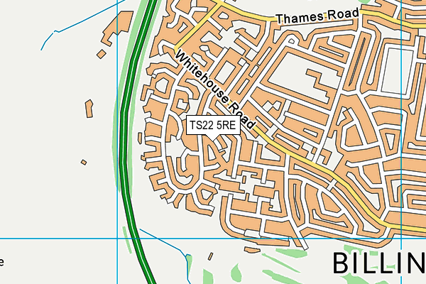 TS22 5RE map - OS VectorMap District (Ordnance Survey)