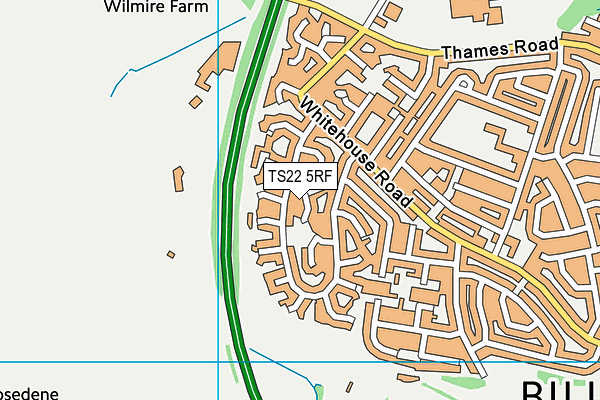 TS22 5RF map - OS VectorMap District (Ordnance Survey)