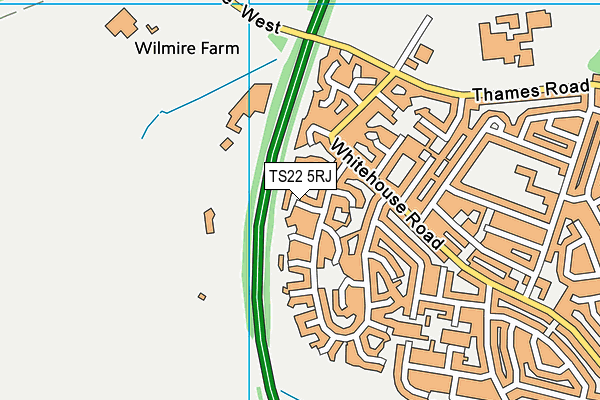 TS22 5RJ map - OS VectorMap District (Ordnance Survey)