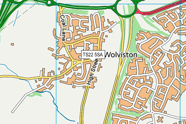 TS22 5SA map - OS VectorMap District (Ordnance Survey)