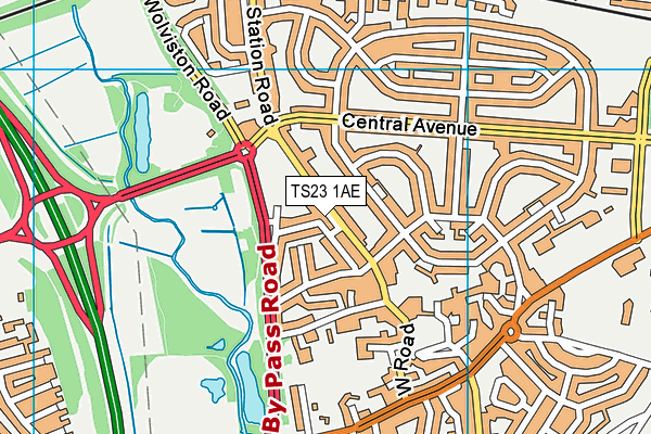 TS23 1AE map - OS VectorMap District (Ordnance Survey)