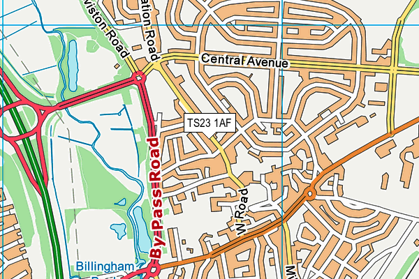 TS23 1AF map - OS VectorMap District (Ordnance Survey)