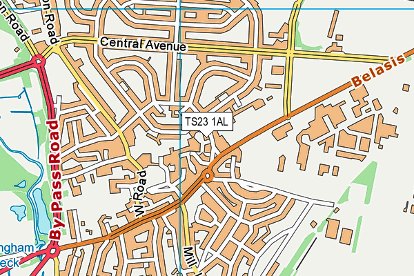 TS23 1AL map - OS VectorMap District (Ordnance Survey)