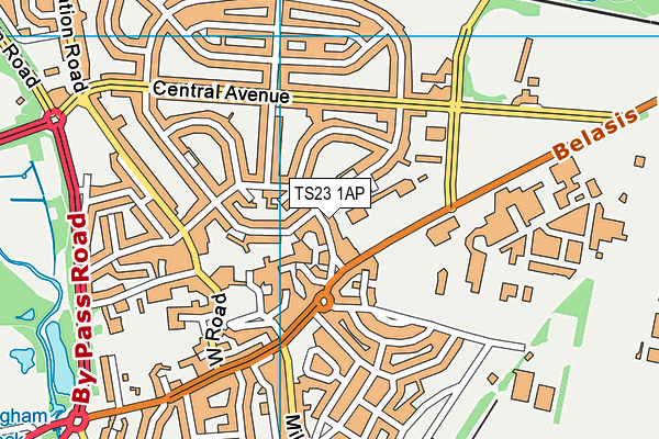 TS23 1AP map - OS VectorMap District (Ordnance Survey)