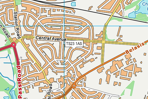 TS23 1AS map - OS VectorMap District (Ordnance Survey)