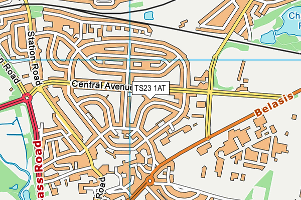 TS23 1AT map - OS VectorMap District (Ordnance Survey)