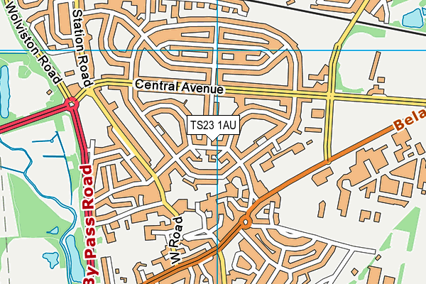 TS23 1AU map - OS VectorMap District (Ordnance Survey)