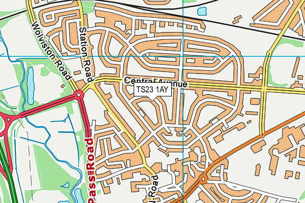 TS23 1AY map - OS VectorMap District (Ordnance Survey)