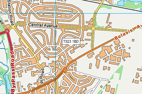 TS23 1BD map - OS VectorMap District (Ordnance Survey)