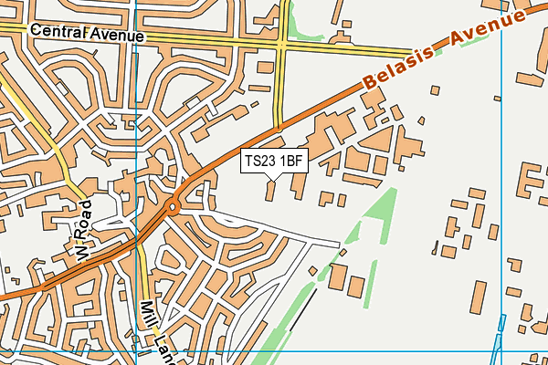 TS23 1BF map - OS VectorMap District (Ordnance Survey)