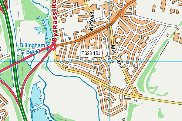 TS23 1BJ map - OS VectorMap District (Ordnance Survey)