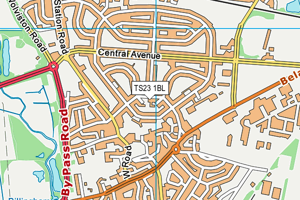 TS23 1BL map - OS VectorMap District (Ordnance Survey)