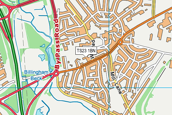 TS23 1BN map - OS VectorMap District (Ordnance Survey)