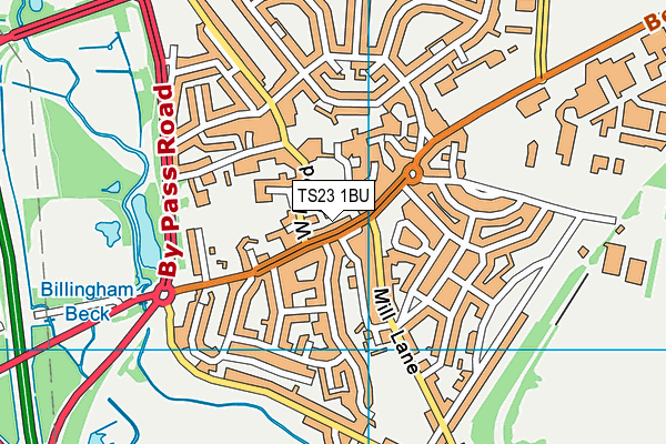 TS23 1BU map - OS VectorMap District (Ordnance Survey)