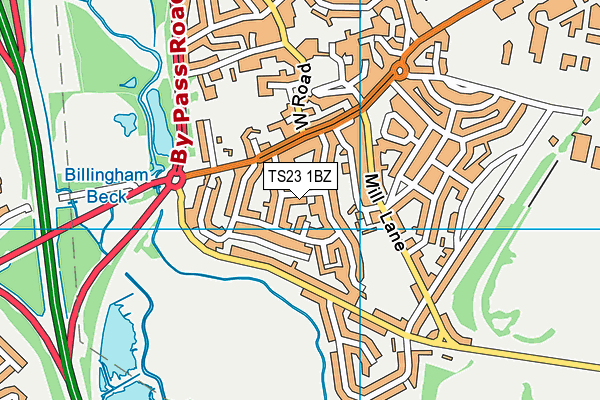 TS23 1BZ map - OS VectorMap District (Ordnance Survey)