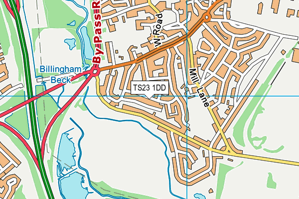 TS23 1DD map - OS VectorMap District (Ordnance Survey)