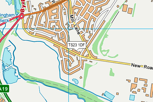 TS23 1DF map - OS VectorMap District (Ordnance Survey)