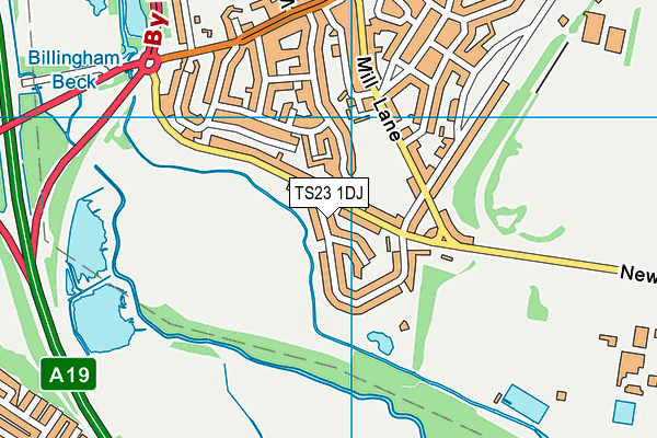 TS23 1DJ map - OS VectorMap District (Ordnance Survey)