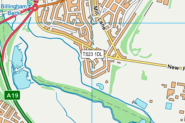 TS23 1DL map - OS VectorMap District (Ordnance Survey)