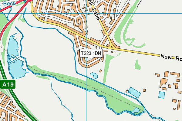 TS23 1DN map - OS VectorMap District (Ordnance Survey)