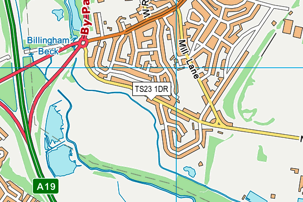 TS23 1DR map - OS VectorMap District (Ordnance Survey)