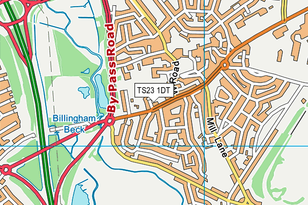 TS23 1DT map - OS VectorMap District (Ordnance Survey)