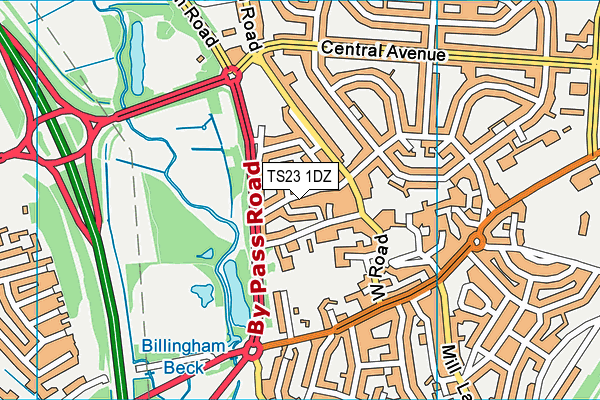 TS23 1DZ map - OS VectorMap District (Ordnance Survey)