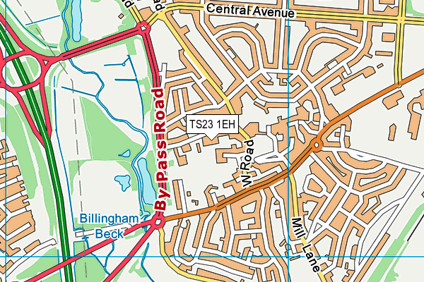 TS23 1EH map - OS VectorMap District (Ordnance Survey)