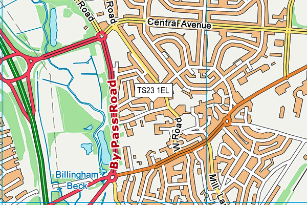 TS23 1EL map - OS VectorMap District (Ordnance Survey)