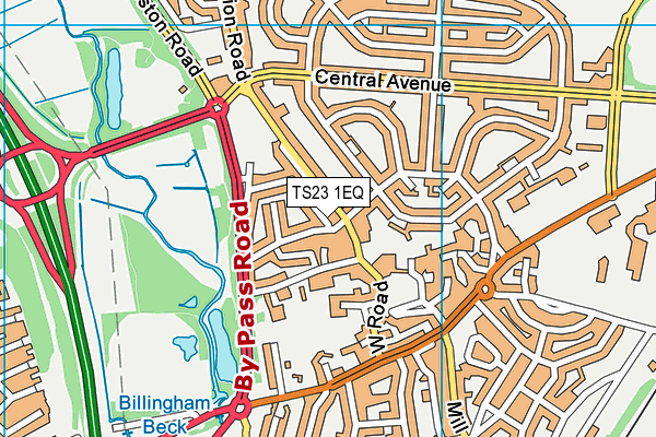 TS23 1EQ map - OS VectorMap District (Ordnance Survey)