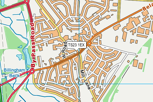 TS23 1EX map - OS VectorMap District (Ordnance Survey)