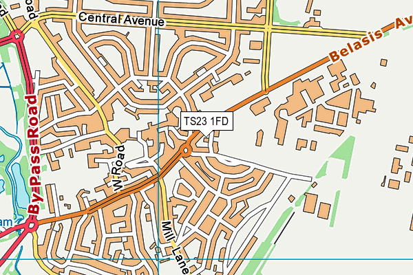 TS23 1FD map - OS VectorMap District (Ordnance Survey)