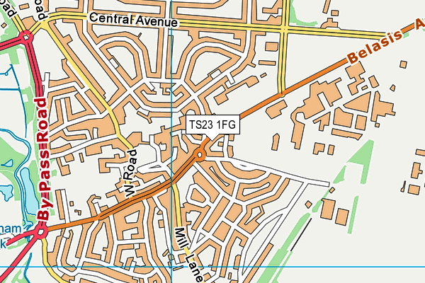 TS23 1FG map - OS VectorMap District (Ordnance Survey)