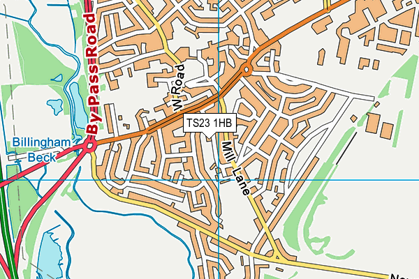 TS23 1HB map - OS VectorMap District (Ordnance Survey)