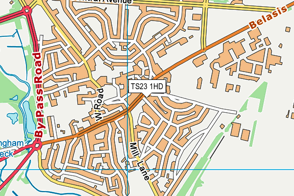 TS23 1HD map - OS VectorMap District (Ordnance Survey)