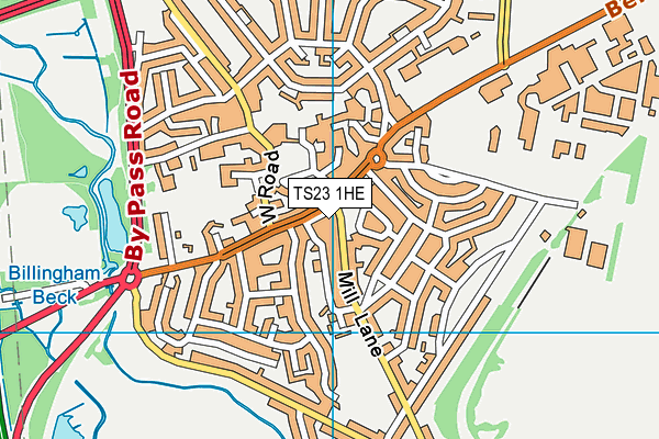 TS23 1HE map - OS VectorMap District (Ordnance Survey)