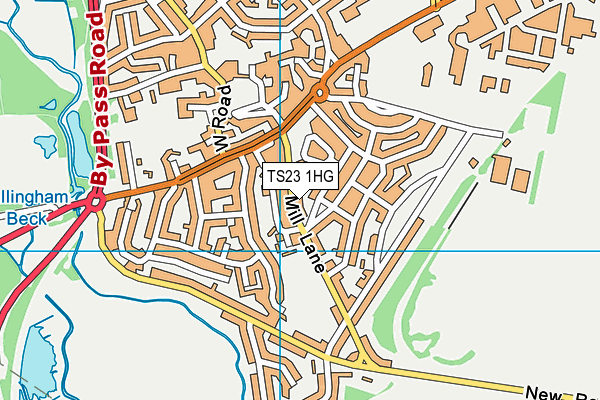 TS23 1HG map - OS VectorMap District (Ordnance Survey)