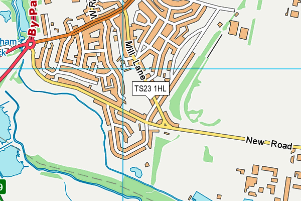 TS23 1HL map - OS VectorMap District (Ordnance Survey)