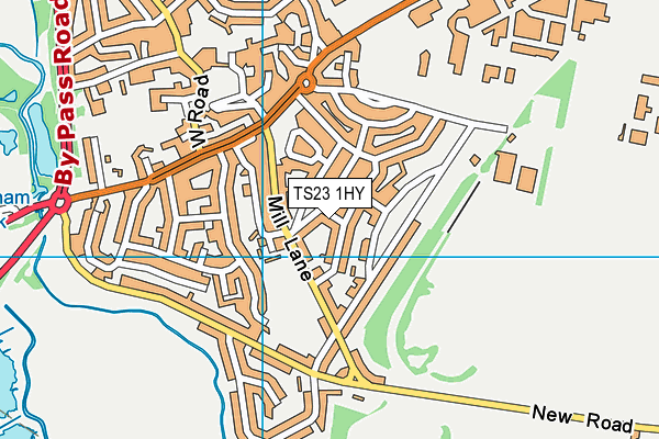 TS23 1HY map - OS VectorMap District (Ordnance Survey)