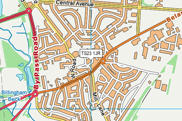 TS23 1JR map - OS VectorMap District (Ordnance Survey)