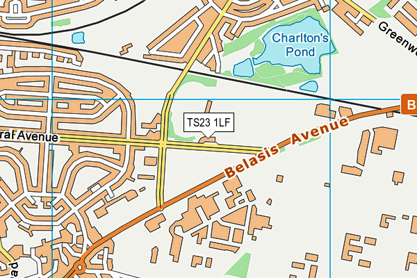 TS23 1LF map - OS VectorMap District (Ordnance Survey)