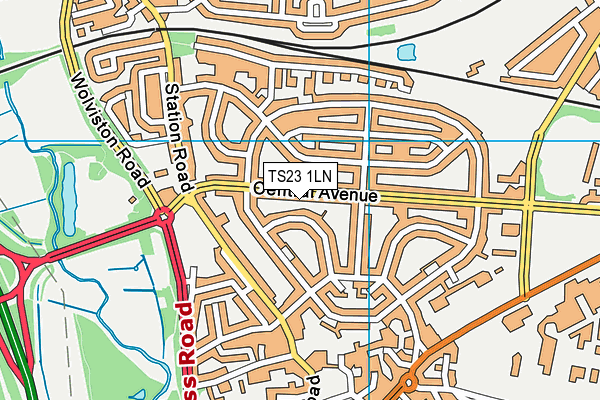 TS23 1LN map - OS VectorMap District (Ordnance Survey)