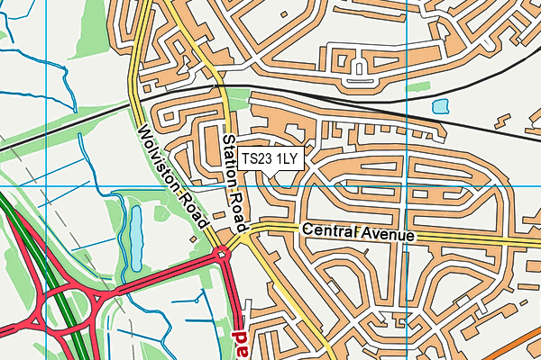 TS23 1LY map - OS VectorMap District (Ordnance Survey)