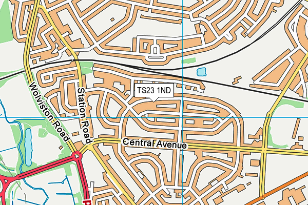 TS23 1ND map - OS VectorMap District (Ordnance Survey)