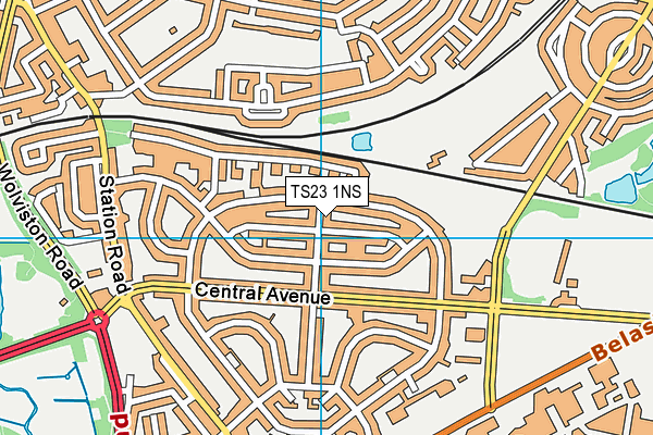 TS23 1NS map - OS VectorMap District (Ordnance Survey)