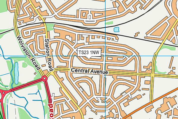 TS23 1NW map - OS VectorMap District (Ordnance Survey)