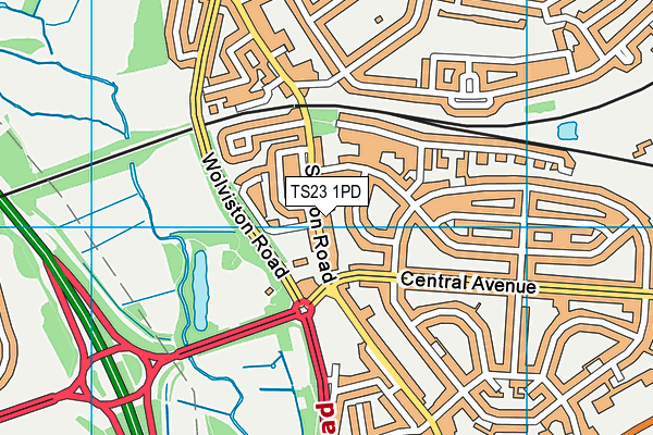 TS23 1PD map - OS VectorMap District (Ordnance Survey)